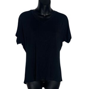 Joah brown women’s S/M black v neck elevated basic tee shirt modal